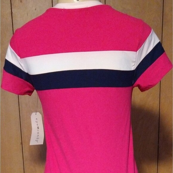 Pink Striped Bodycon Dress M - Picture 5 of 7